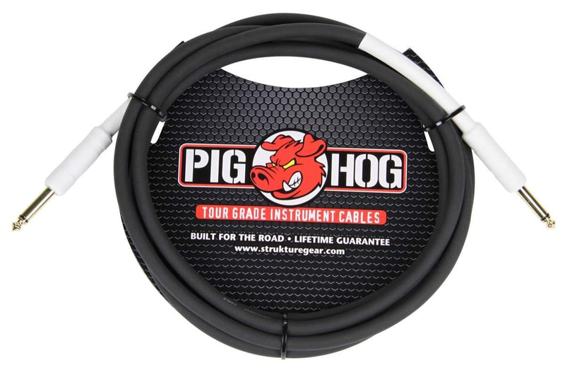 [AUSTRALIA] - Pig Hog PH10R High Performance 8mm 1/4" to 1/4" Right-Angle Guitar Instrument Cable, 10 Feet Straight to Right-Angle 