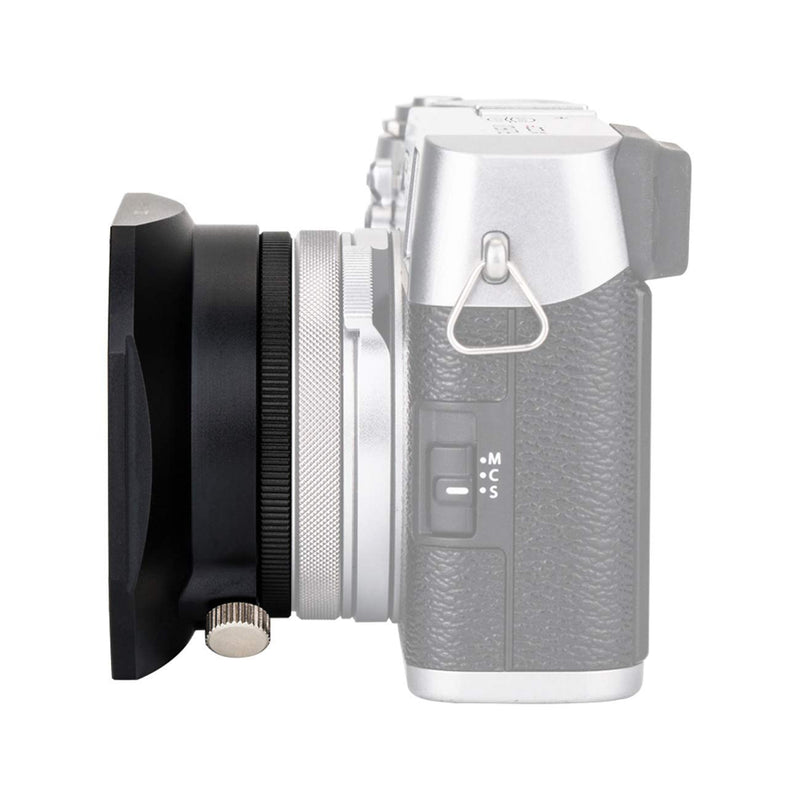 JJC LH-JX100FII BLACK Square Metal Lens Hood for Fujifilm X70 X100 X100S X100T X100F X100V, Fuji X100S, Fuji X100F, Fuji X100V Lense Hood Shade, W/ Front Cap, Fujifilm LH-X100 Lens Hood Replacement