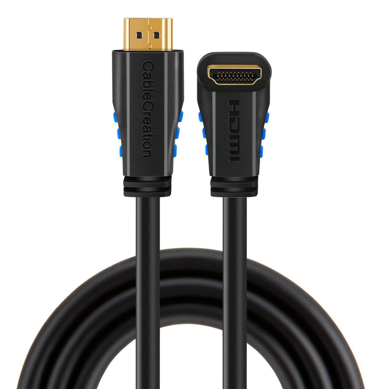 [AUSTRALIA] - HDMI 2.0 Cable, CableCreation 3 Feet 4K (60Hz) Down Angle 90 Degree Down HDMI Cable with Gold Plated Connector, Support Ultra HD, 3D Video, Ethernet, Audio Return Channel, Black 3ft 