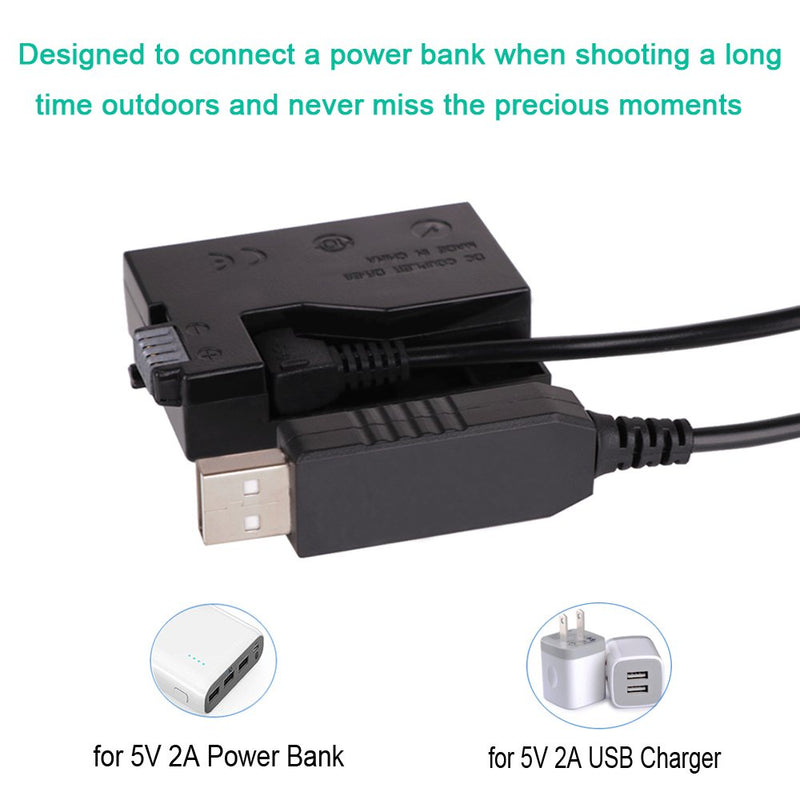 CCYC DR-E10 DC Coupler Replace of LP-E10 Battery and USB DC Converter Power Cable Replacement for ACK-E10 AC Power Adapter, Suit for Canon EOS Rebel T3, T5, T6, EOS 1100D, 1200D, 1300D Cameras