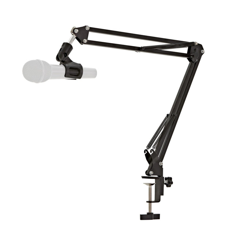LIVIVO ® Professional Adjustable Microphone Desktop Arm –Folding Scissor Suspension Stand Holder/Shock Mount/Adjustable w Solid Boom Mic Clip – Perfect for Mounting on Desk Table Top for Recording