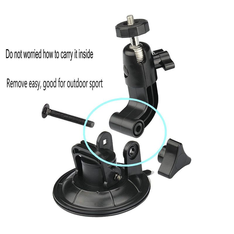 [AUSTRALIA] - ASOCEA Action Camera Suction Cup Mount Car Windshield Camera Holder Tripod Adapter Universal Screw Compatible with Gopro Hero Max,Hero 9 8 7 6 5 4 Black/AKASO EK7000/Brave 4/Dragon Touch/DJI OSMO 