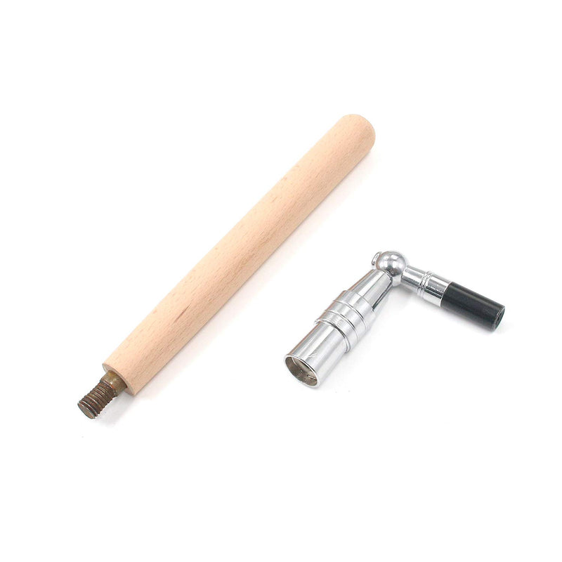 FarBoat Piano Tuner L-Shape Tuning Hammer Professional Spanner Wrench Hard Wood Stainless Steel with Flannel Carrying Bag