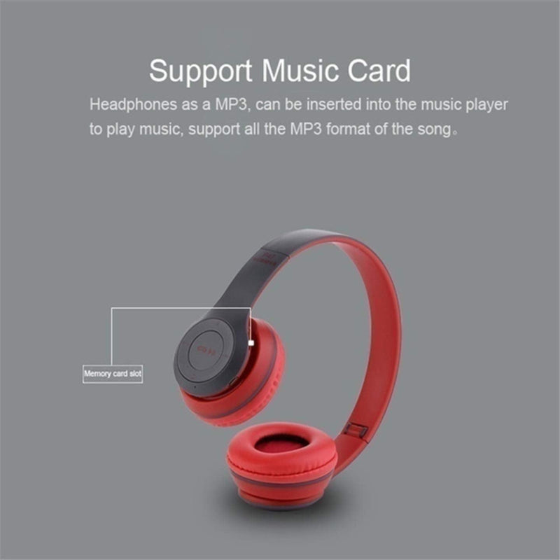 [AUSTRALIA] - NCR P47 5.0+ EDR Wireless Rechargeable Bluetooth Over-Ear Headphones, Foldable Headset with Mic (Black) Black 
