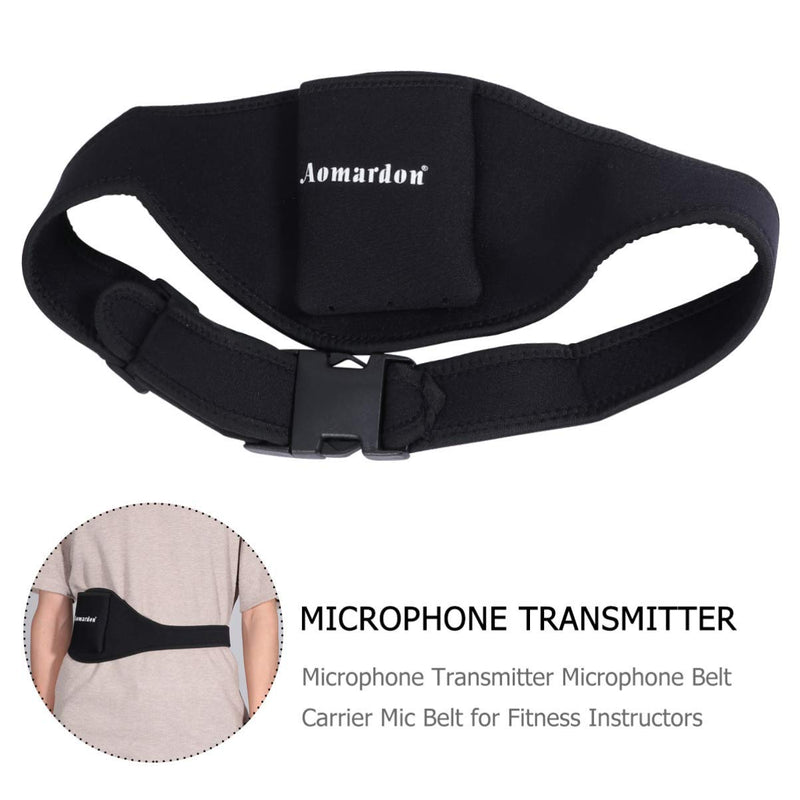 MILISTEN Microphone Belt Vertical Mic Transmitter Carrier Bag Pouch for Fitness Instructors Teacher Singer Speaker Theatre Black