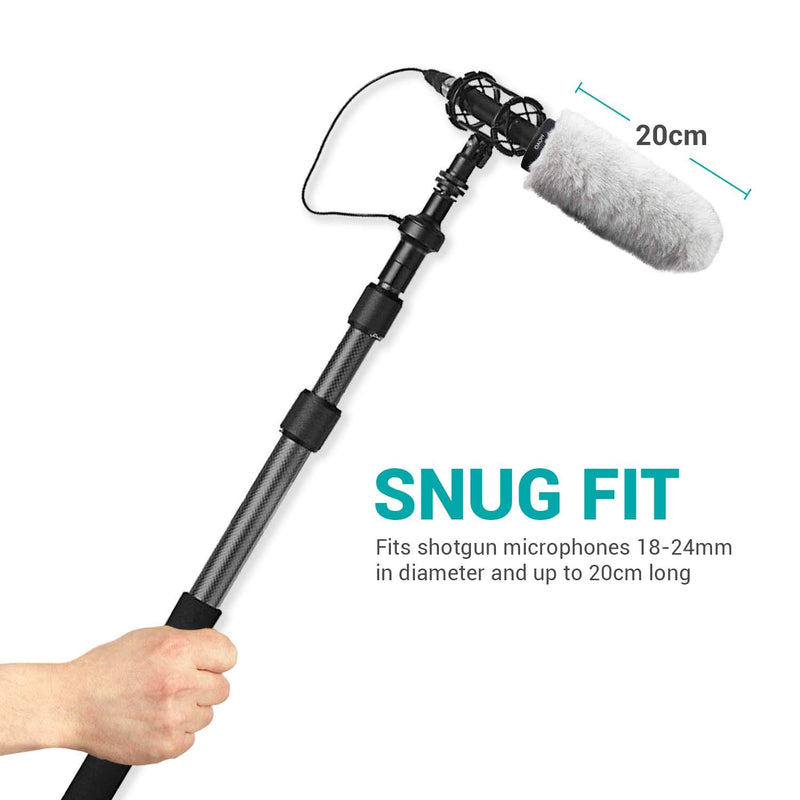 Movo WS220 Professional Microphone Windscreen with Acoustic Foam Technology for Shotgun Microphones up to 20cm Long (Fits Sennheiser MKE 600)