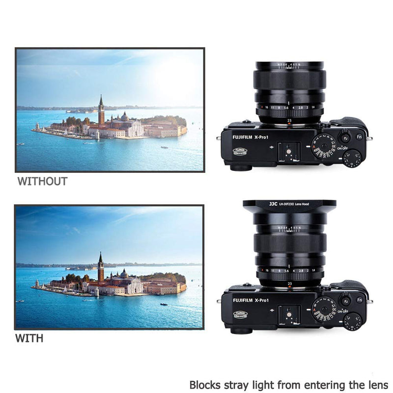 23mm & 56mm Lens Hood Shade for Fuji Fujifilm Fujinon Lens XF 23mm F1.4 R & XF 56mm F1.2 R & XF 56mm F1.2 R APD Replaces Fujifilm LH-XF23 Hood -Black