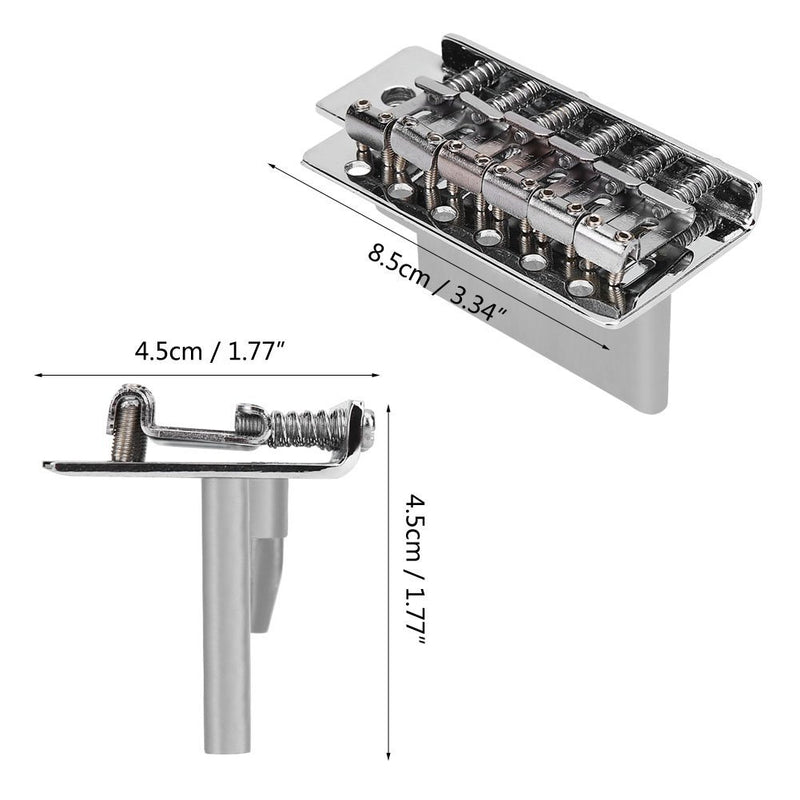 Dilwe Guitar Tremolo Bridge, Zinc Alloy 6 Strings Electric Guitar Tremolo Bridge Single Locking System with Bar for Fender Guitars