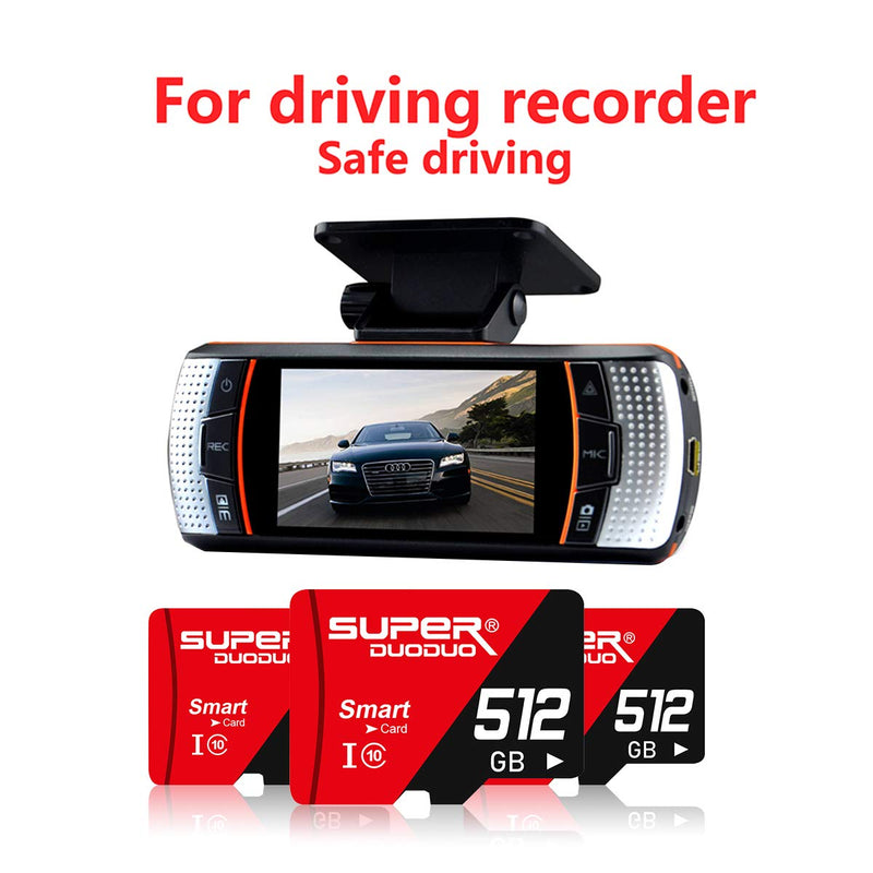 Micro SD Card 512GB Memory Card 512GB TF Card with SD Card Adapter for Camera Tablet Computer Phone Surveillance Tachograph Drone
