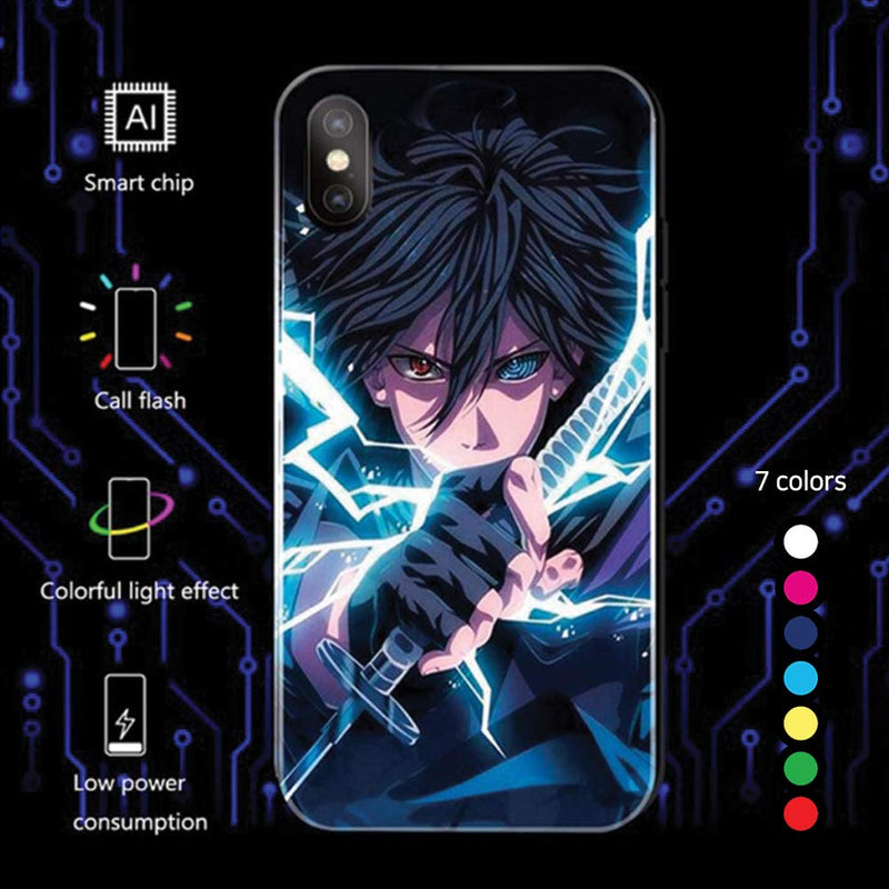 Ninja K Call Led Flash Luminescent Glass case for iPhone 12 Pro Max, Anime Comic Theme Case Anti-Scratch Mobile Phone Glass Cover (Ninja K, iPhone 12 Pro Max) Ninja K