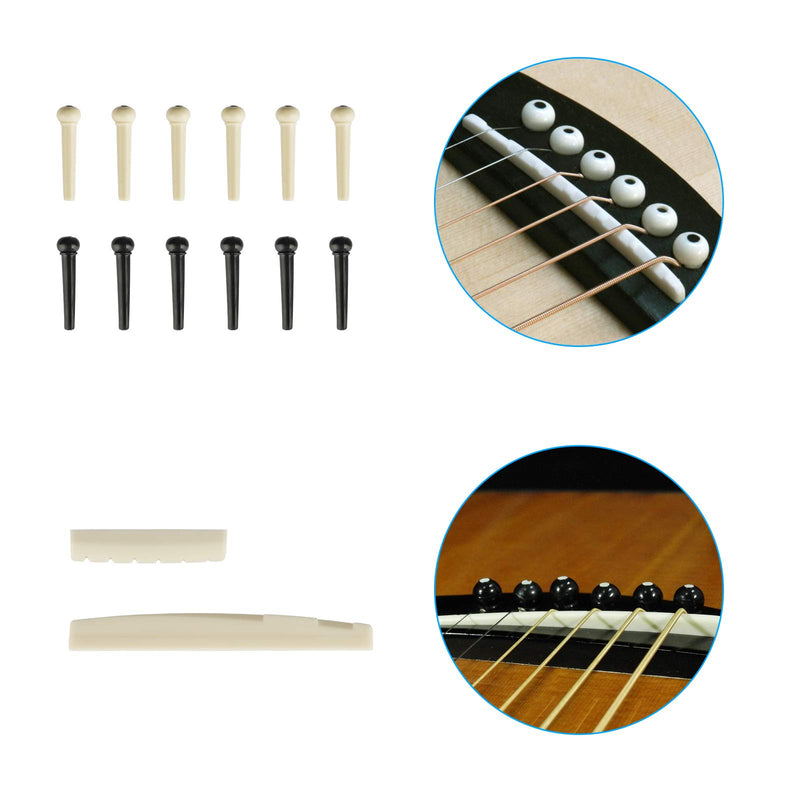 SUNJOYCO 61 PCS Guitar Accessories Kit Including Guitar Picks, Tuner, Strap, Capo, Acoustic Guitar Strings,3 in 1 String Winder, Bridge Pins,6 String Bridge Saddle and Nut, Finger Picks for Begin