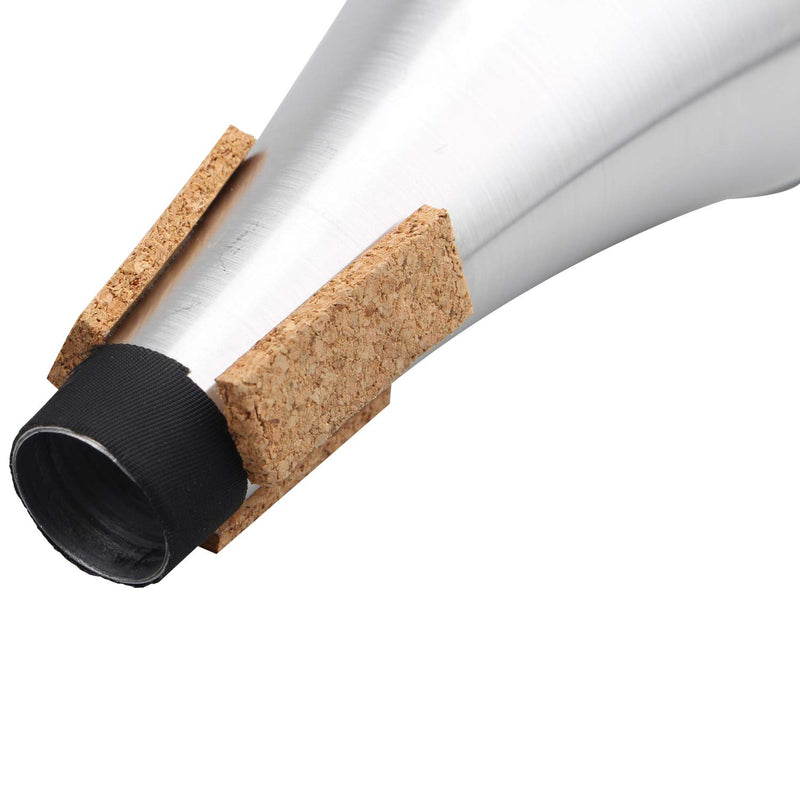 [AUSTRALIA] - Futheda Silver Lightweight Cork Strips Aluminum Alloy Practice Cup Trumpet Cornet Straight Mute Silencer Home Quietly Practicing Musical Instrument Accessories 