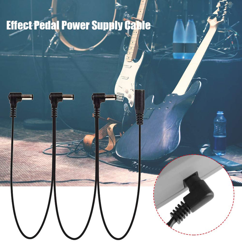 Faderr 3/4/5 Ways Daisy Chain Power Cable DC for Guitar Pedal Power Supply Adapter, PDC-2A Power Extension Lead, 9V 2A Splitter Cord with Right Angle Plug for Effect Pedals(Black 4way) Black 4way