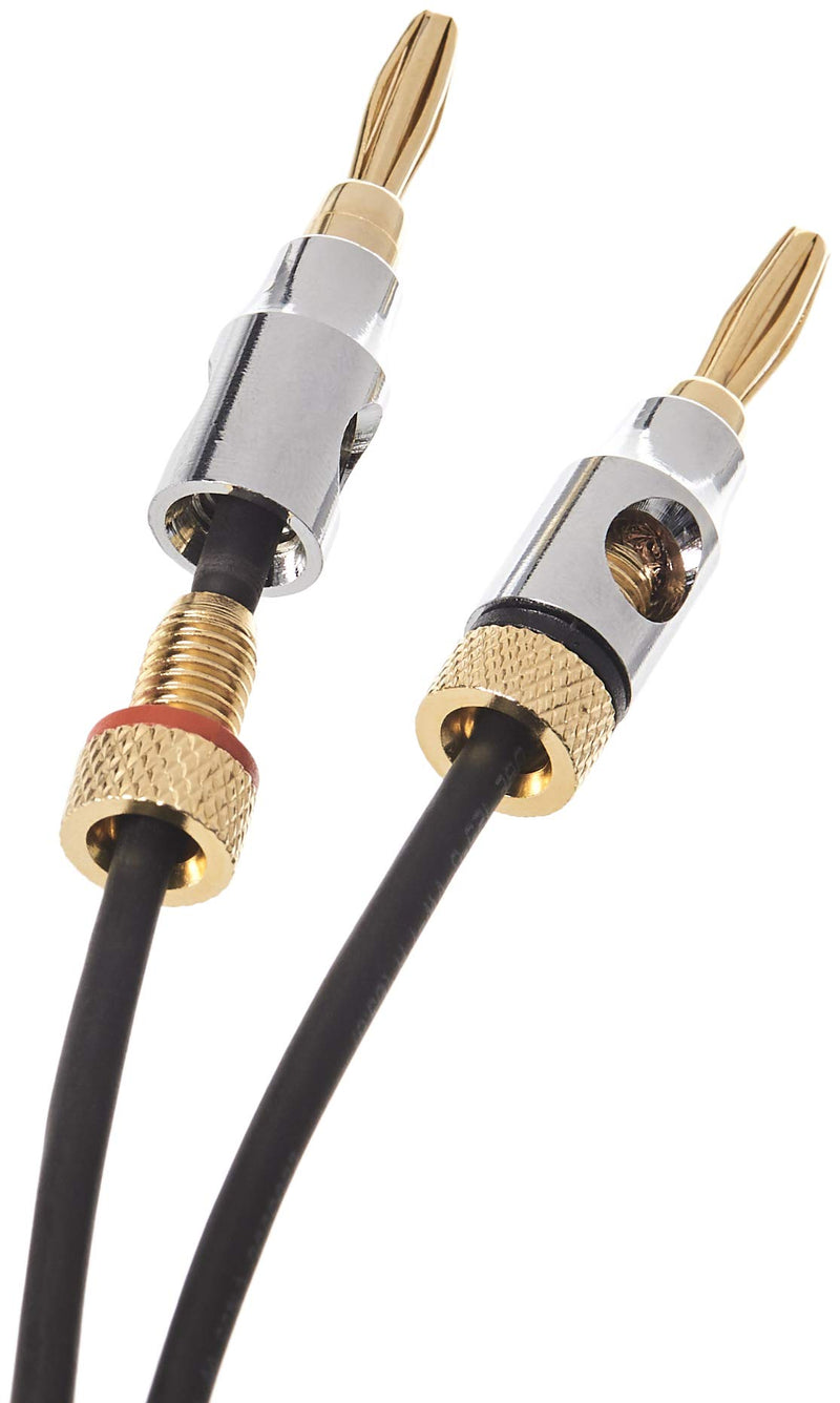 Amazon Basics 16AWG Speaker Cable with Gold-Plated Banana Tips (4mm) - CL2 - 99.9% Oxygen Free - 6-Foot 1.8 m Single