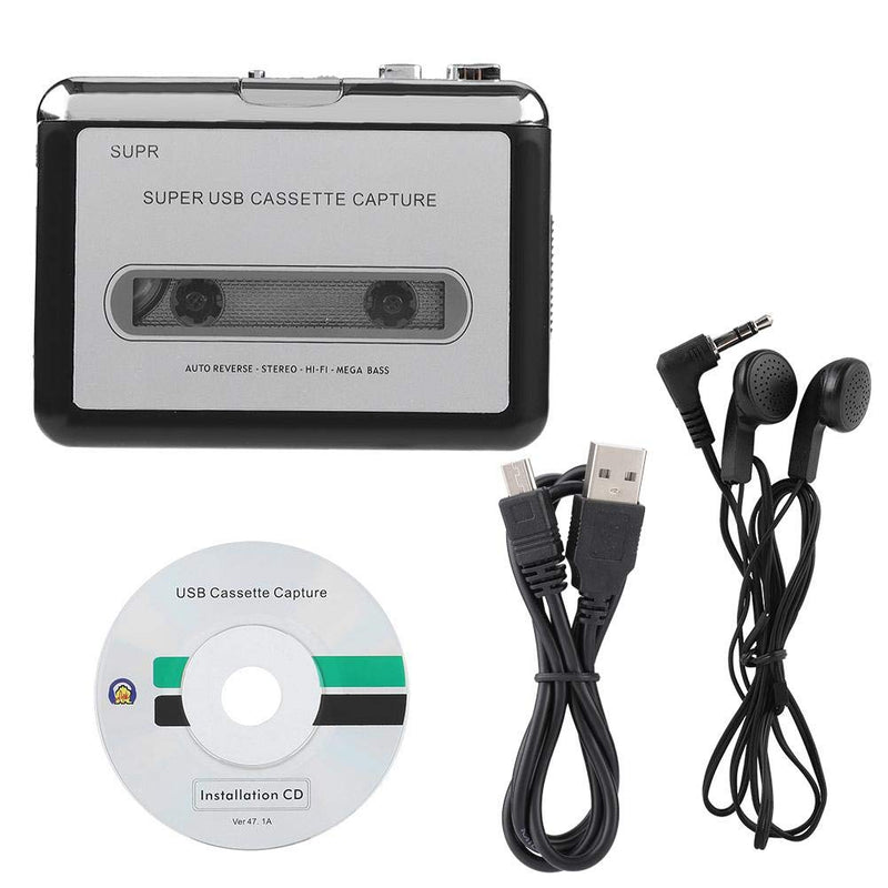 Hopcd Portable EC218 Cassette Player,Nostalgic Cassette to MP3 Converter,Tape to PC Cassette Recorder MP3 CD Converter,Plug and Play,Standalone USB Capture Digital Audio Music Player