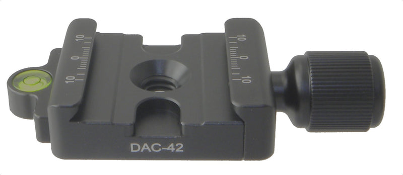 Desmond DAC-42 42mm QR Clamp 3/8" w 1/4" Adapter & Level Arca/RRS Compatible for Tripod Head Quick Release