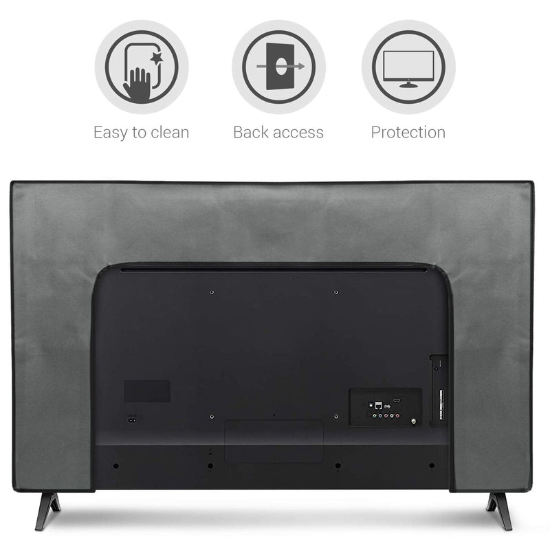 kwmobile Dust Cover for 55" TV - Fabric Case TV Protector for Flat Screen TVs - Light Grey