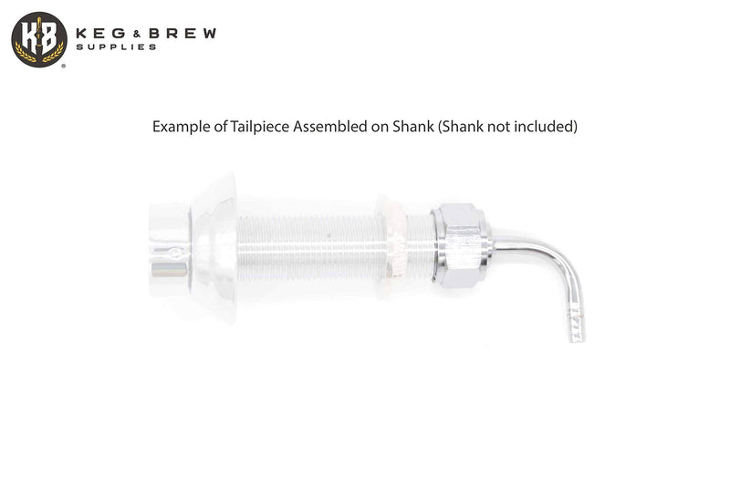 K&B Draft Beer Shank Tailpiece 1/4" I.D. - Kits (Chrome Elbow Tailpiece, with Hex Nut) Chrome Elbow Tailpiece