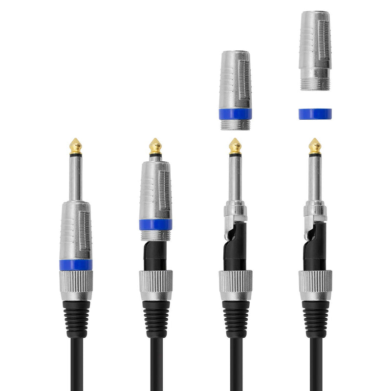 Tiger MIC6 6 Metre, 20 Foot Female XLR to 1/4 Inch Jack Microphone Cable – Low Noise Unbalanced Instrument Cable with Interchangeable Coloured Loops