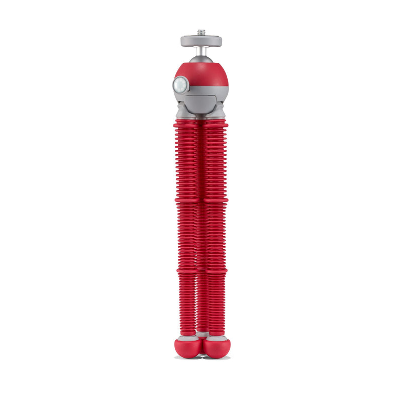 JOBY PodZilla Medium Kit, Tripod for Smartphones and Compact Mirrorless Cameras, Flexible Tripod with Ball Head Included and GripTight 360 Phone Mount, Devices up to 1 Kg, Red Medium Kit Red