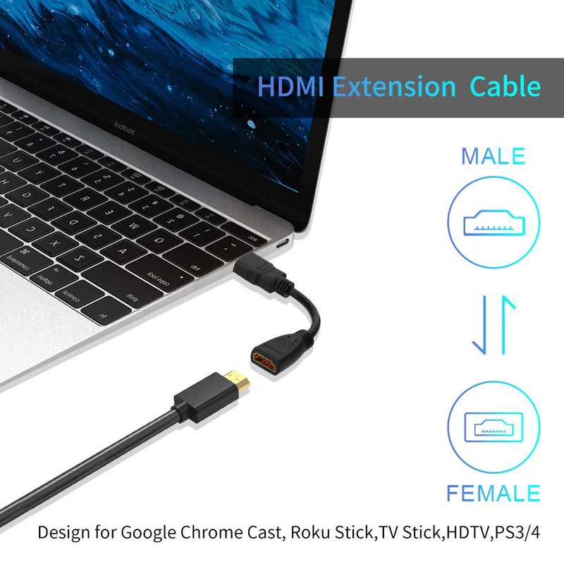 HDMI Extender Cable, ELECPOW Upgraded High Speed HDMI Male to Female Extension Cable,Gold Plated Converter Adapter(2 Pack)