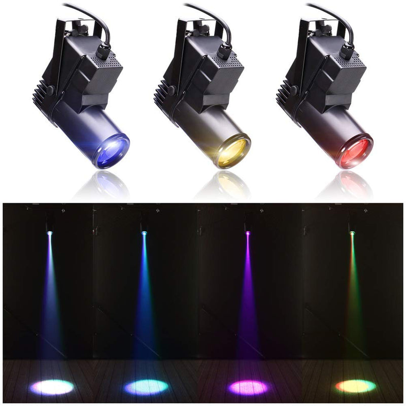 UKing 30W Disco Light Stage Effect,4 in 1 RGBW LED LED Pinspot with Adjustable Zoomable and Sound Active Control for Home Party Show Club DJ (1 Piece) 1 piece