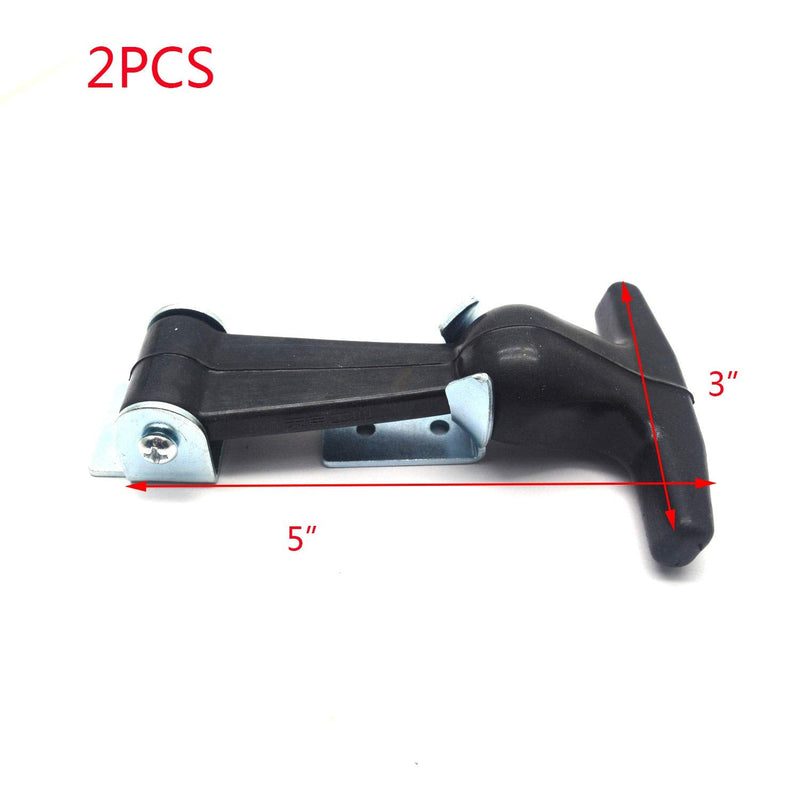 T Tulead Black T-Handle Latch Boat Hatch Latches Metal Latch Draw Latch Rubber Hatch 5" x 3" Pack of 2