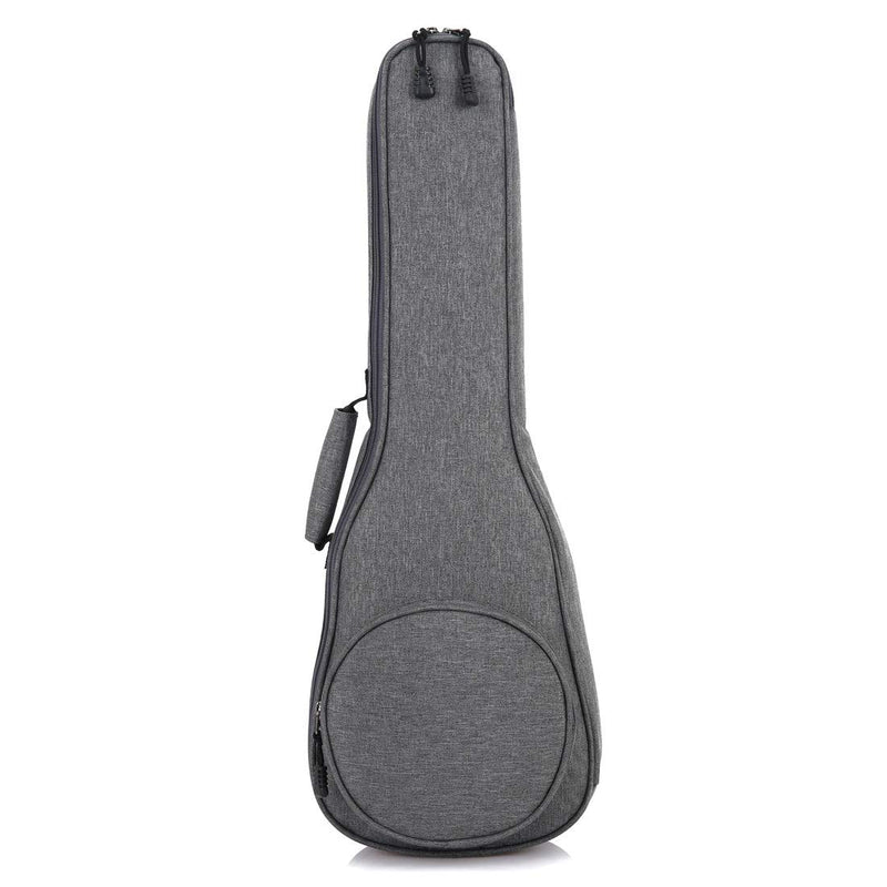 Longteam Round Pocket Ukulele Case 10mm Sponge Portable Waterproof Ukulele bag Cover Cute Ukulele Backpack, Uke Gig Bag with Accessory Storage Pocket (23 In Concert, Gray) 23 In Concert