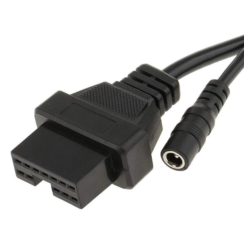 E-Car Connection 12 Pin OBD to 16 Pin OBD2 Diagnostic Adapter Cable for Mitsubishi and Hyundai Cars