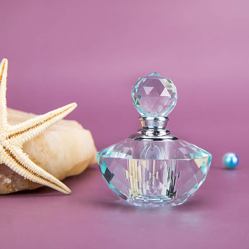 H&D HYALINE & DORA Vintage Light Green Crystal Empty Refillable Mini Perfume Bottle 4ML