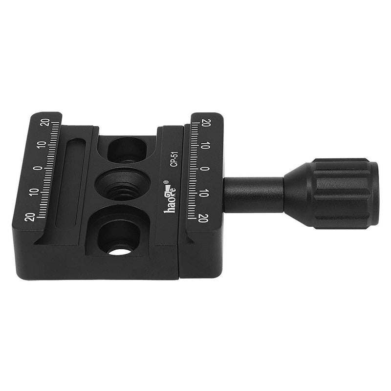 Haoge CP-51L 50mm Screw Knob Clamp Adapter Mount with Long Arm for Quick Release QR Plate Camera Tripod Ballhead Monopod Ball Head Fit Arca Swiss