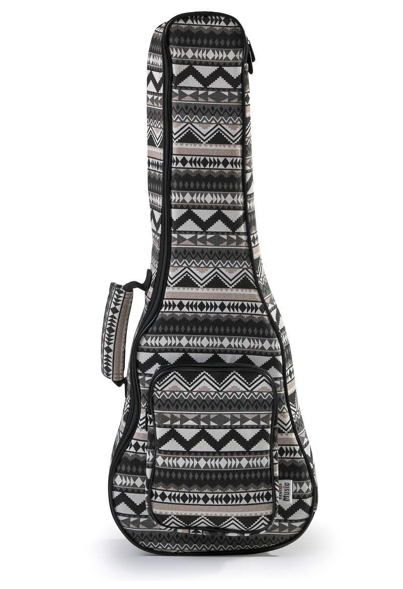 Hola! Music Heavy Duty TENOR Ukulele Gig Bag (up to 27 Inch) with 12mm Padding, Black&White