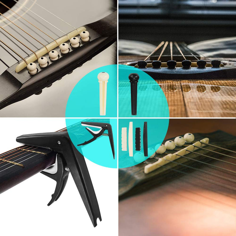 Yideng Guitar Accessories Kit 65 PCS Guitar Tools Set Guitar Strings Changing Tool Kit String Winder, Guitar Picks, Nut Finger Picks, Bridge Pins, Capo, Tuner, Idea Guitar Tool Kit for Beginner