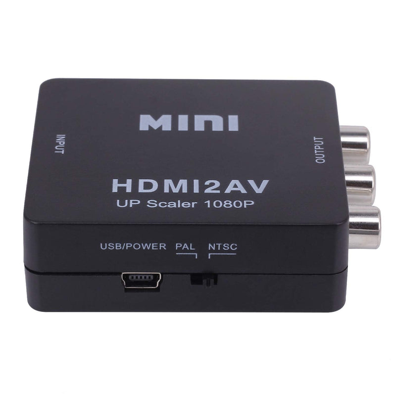 HDMI to RCA, HD Video Converter, Yeworth 1080P Mini HDMI to 3RCA AV/CVBS Composite Adapter Converter for PC/PS3/DVD, Supporting PAL/NTSC with USB Charging Cable Cord