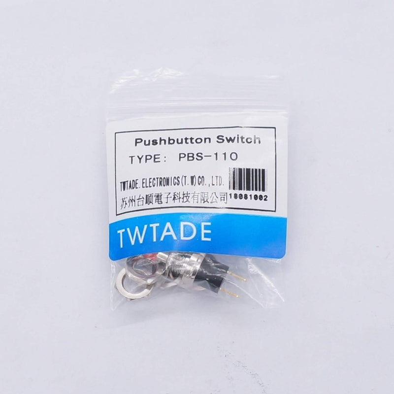 TWTADE 3Pcs Latching Mini Push Button Switch Red 1A 250VAC 2 Pin SPST ON/Off PBS-110-L-R