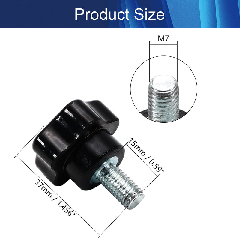 Aicosineg M8 x 15mm Male Thread 32mm Dia Star Knobs Grips Handle Hardware Zinc Stud Replacement for Industry Mechanical Equipment Furniture Black Tone 10pcs M8 32*15mm 10pcs