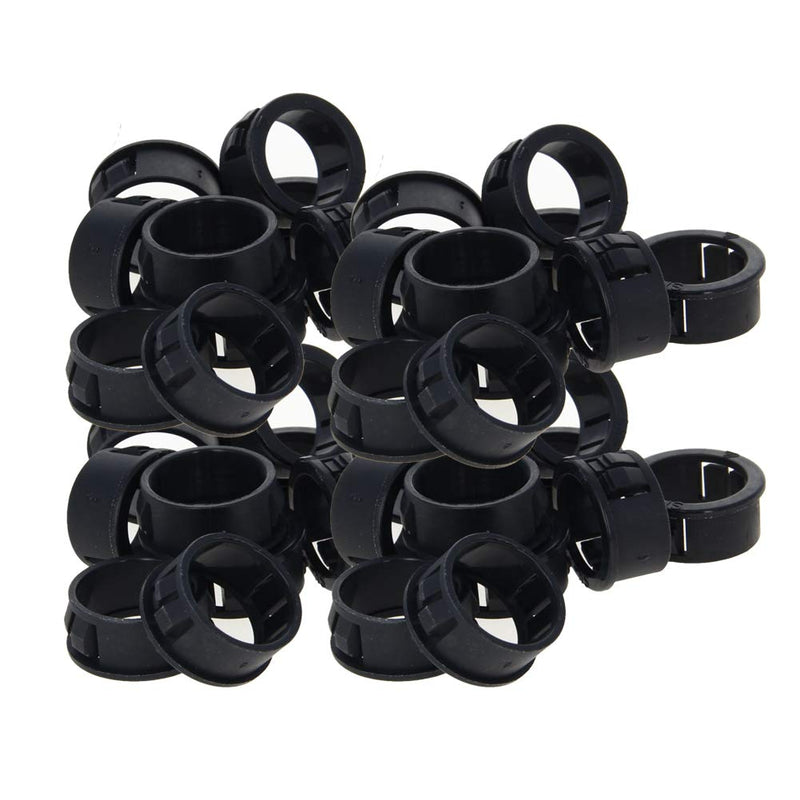 Bettomshin 100Pcs Black Snap Bushing 22mm/0.87" Mounting Dia Nylon Snap in Cable Hose Bushing Grommet Protectors SK-22 for Cable Snap Bushing Insulated Protection 100Pcs SK-22