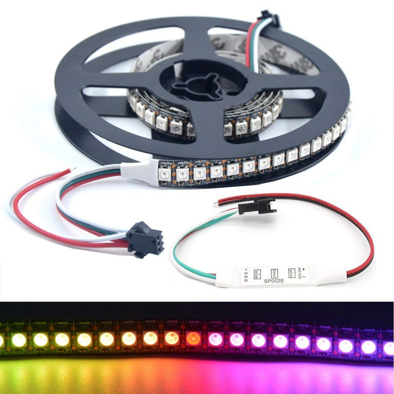 [AUSTRALIA] - WESIRI WS2812B LED Strip Lights 3.2ft 1M WS2812B 144LEDs Programmable Individual Addressable WS2811 Built-in 5050 RGB LED Strip IP30 Non-Waterproof DC5V with Mini Controller 3.2ft 144LEDs Non-waterproof IP30 