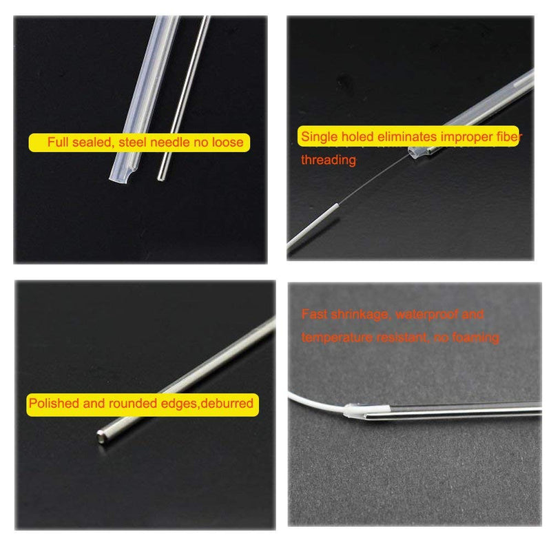 600pcs Fiber Splice Sleeves（2.6mm diam, 60mm Length）Fusion Fiber Optic Cable Heat Shrinks Tubing 304 Stainless Steel PE Clear Bare Optical Fiber Fusion Pipe hot melt Protection Tubes