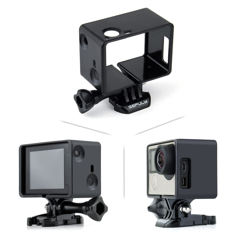 GEPULY Frame Mount Housing Case for GoPro Hero4, Hero3+, Hero 3 with LCD BacPac and Battery Extension Accessories BacPac Frame for Hero 3/3+/4