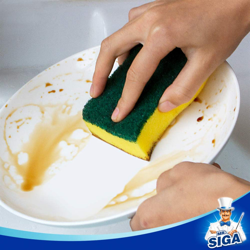 MR.SIGA Heavy Duty Scrub Sponge, Pack of 12, Size:11 x 7 x 3 cm, 4.3" x 2.8" x 1.2" 12 Pack