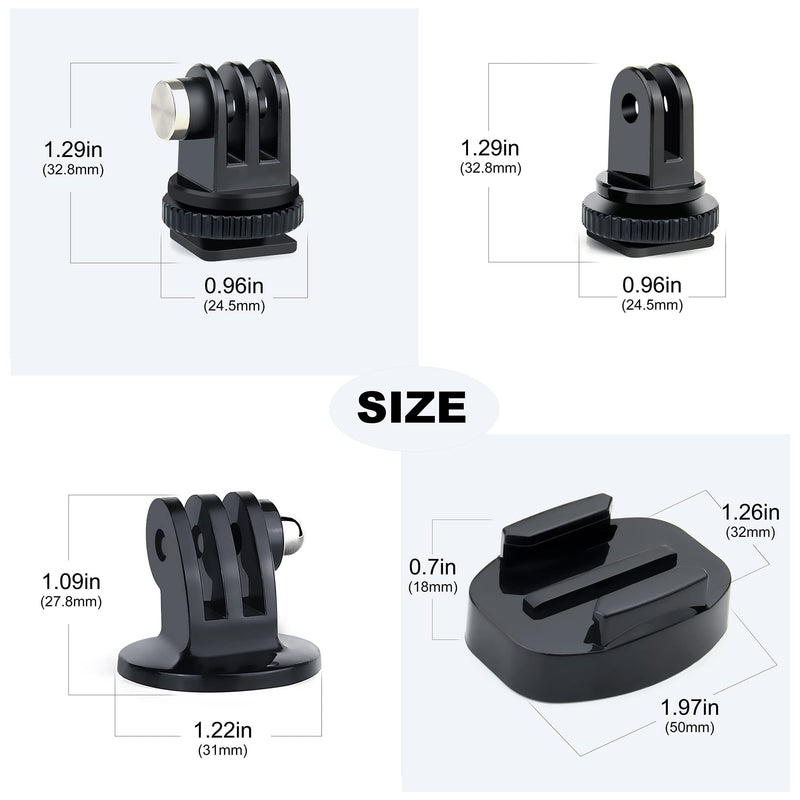 YALLSAME Tripod Mount for GoPro Adapter Go Pro Accessories in Finger Mount System with Quick Release Buckle Screw Fit for GoPro Hero 10 9 8 7 6 5 4 3 DJI OSMO Sjcam Xiaoyi and Most Action Camera 5 Pack Adapter Mount
