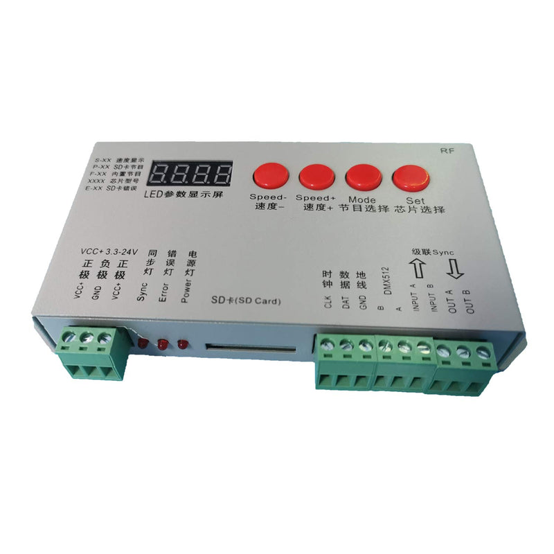 CLAUTOP K-1000S WS2812B APA102C SK6812 WS2811 WS2801 UCS1903 RGB Led Strip 2048 Pixels Controller DC5-24V Addressable Programmable Controller with SD Card