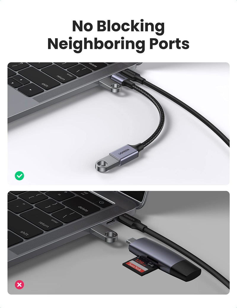 UGREEN USB C to USB 3.0 Adapter Type C OTG Cable Thunderbolt 3 to USB Female Adapter OTG Cable Compatible for MacBook Pro 2020/2019/2018 MacBook Air/iPad Pro 2020 Dell XPS Galaxy Note20 Ultra S20