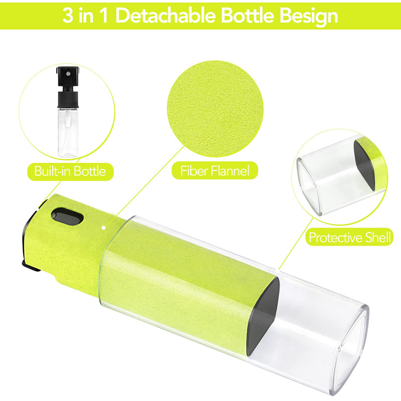 2 Pcs Fingerprint Proof Screen Cleaner,3 in 1Touchscreen Mist Cleaner Spray Wipe Cleaner Fingerprint-Proof Soft Fiber Flannel,Safe for All Phones Glasses Tablet Laptop TV Watch Screens(Green) Green