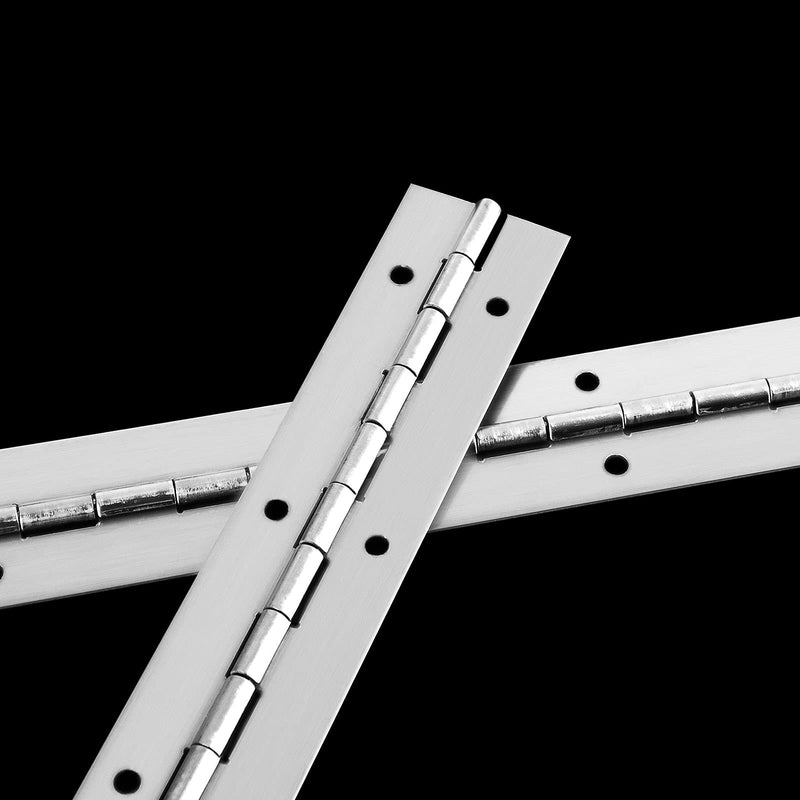 4Pack 12 Inch Stainless Steel Continuous Hinges, Piano Hinge with Holes, Home Furniture Hardware Continuous Piano Hinges for Piano, Cabinet