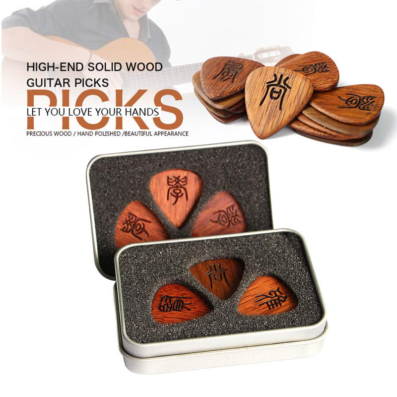 ADELINE solid wood guitar picks Three boxed Chinese style