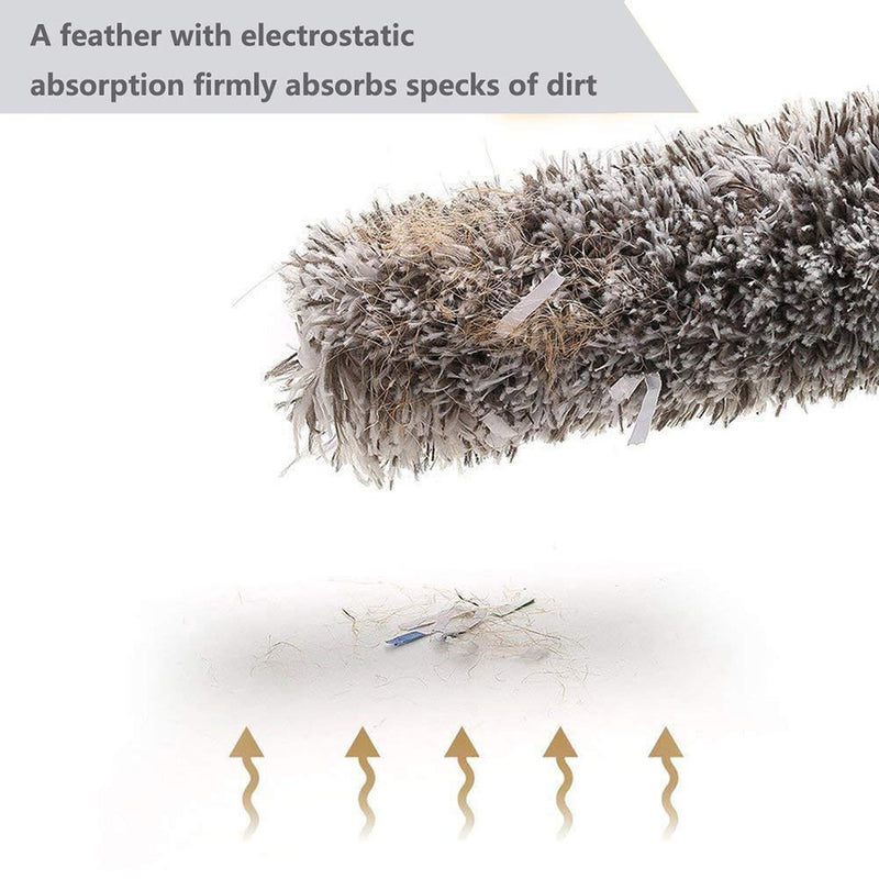 HEOATH Microfiber Feather Duster with Extendable Pole, 30-100 inches Extra Long Cobweb Duster for Cleaning, Bendable Head, Non-Scratch, Washable Duster for Ceiling, Fan, Furniture 100 Inch
