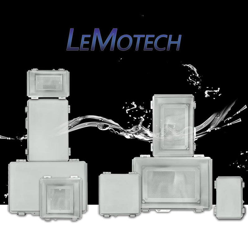 LeMotech ABS Junction Box Hinged Clear Cover Stainless Steel Latch IP67 Waterproof Enclosure with Mounting Plate Wall Bracket for Electrical Project 5.9x3.9x2.8 inch (150x100x70mm) 5.9"x3.9"x2.8" Clear Cover