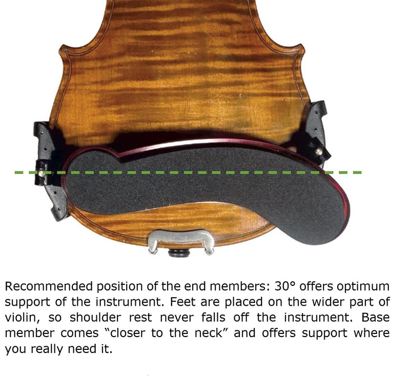 Viva Flex Violin S Shoulder Rest 1/4-1/8 - Red/Transparent